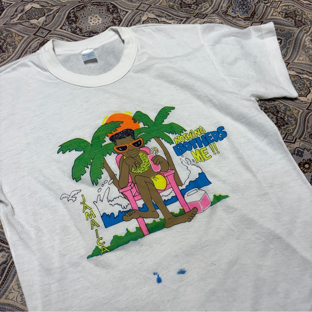 80s Vintage Single Stitch “Nothing Bothers Me!!!” Beach Vacation Summer Tee